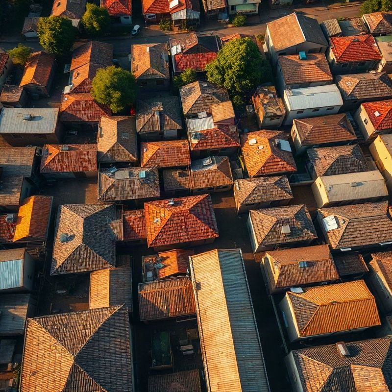 Aerial view of Nakuru urban streetscape